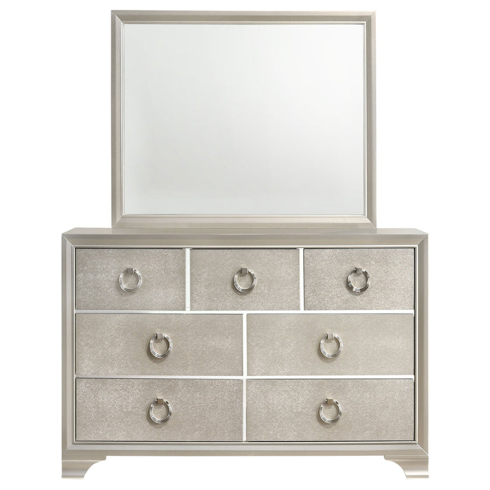 Salford 7-drawer Dresser with Mirror Metallic Sterling