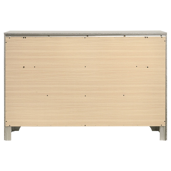 Salford 7-drawer Dresser with Mirror Metallic Sterling