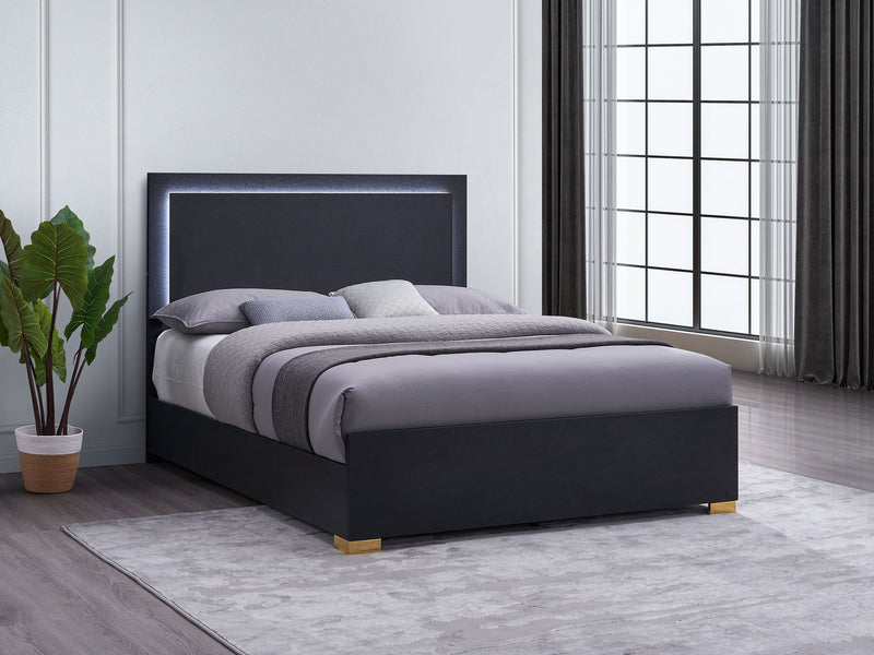 Cama con panel LED Marceline Wood