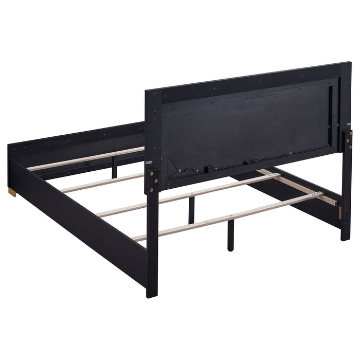 Marceline  Bed with LED Headboard Black