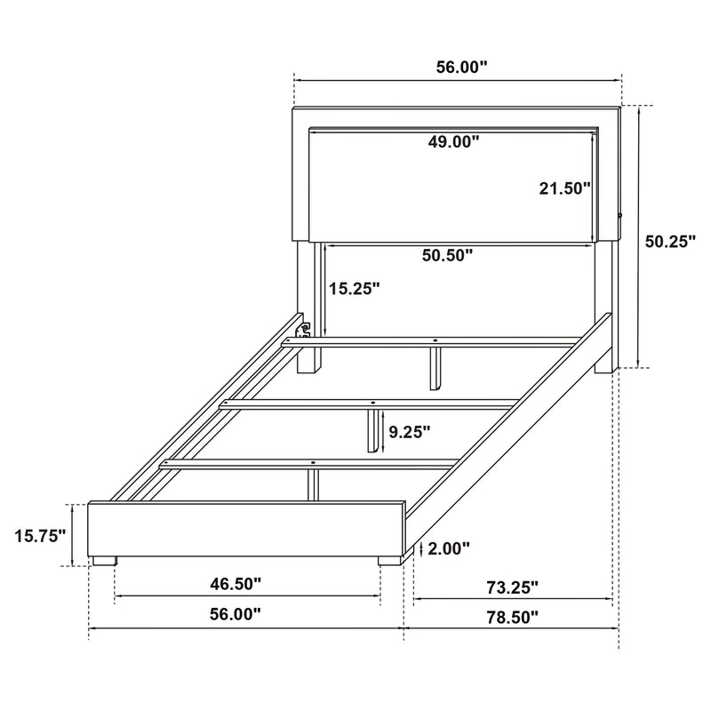 Cama con panel LED Marceline Wood