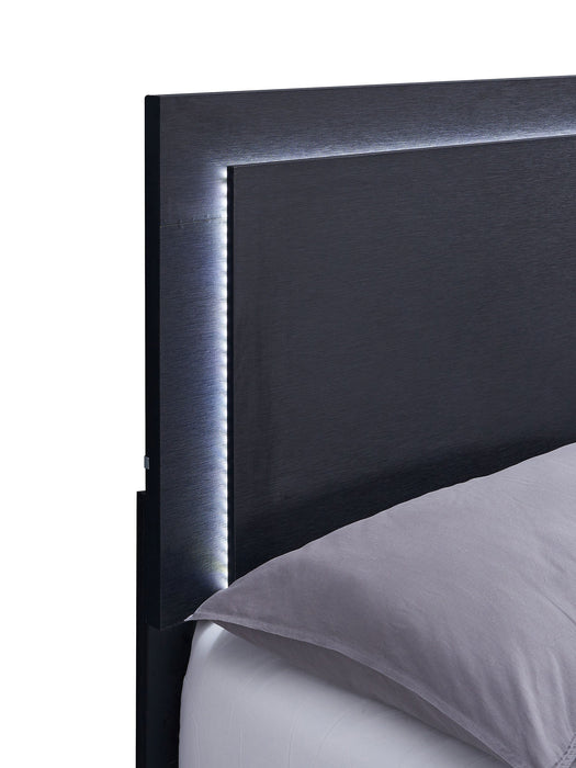 Marceline  Bed with LED Headboard Black