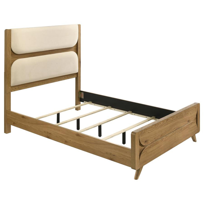 Bennett Mid-Century Fabric Upholstered Panel Bed
