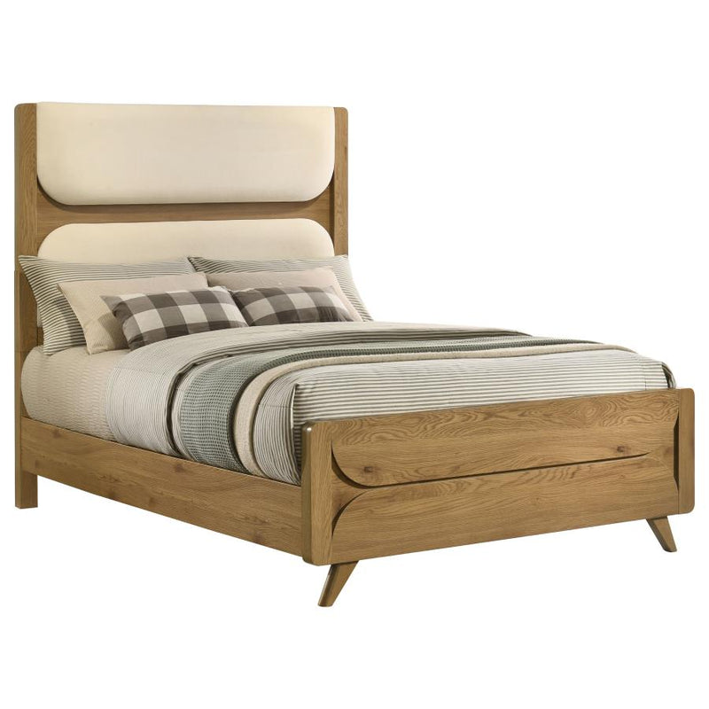 Bennett Mid-Century Fabric Upholstered Panel Bed