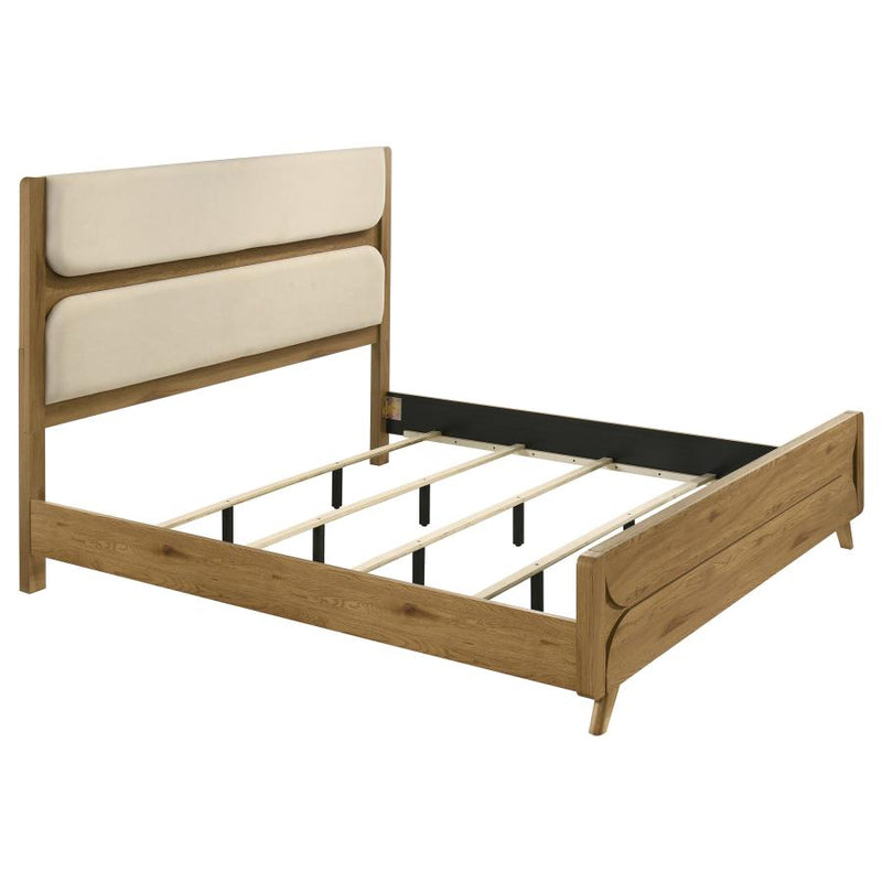 Bennett Mid-Century Fabric Upholstered Panel Bed