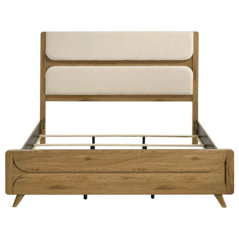 Bennett Mid-Century Fabric Upholstered Panel Bed