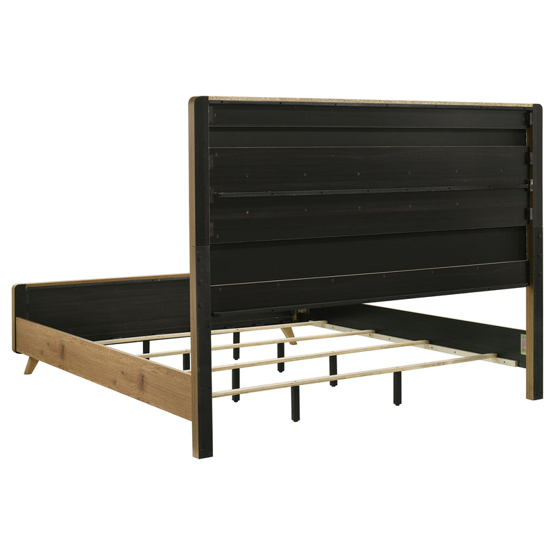 Bennett 62-inch Upholstered Panel Bed Cream and Light Oak