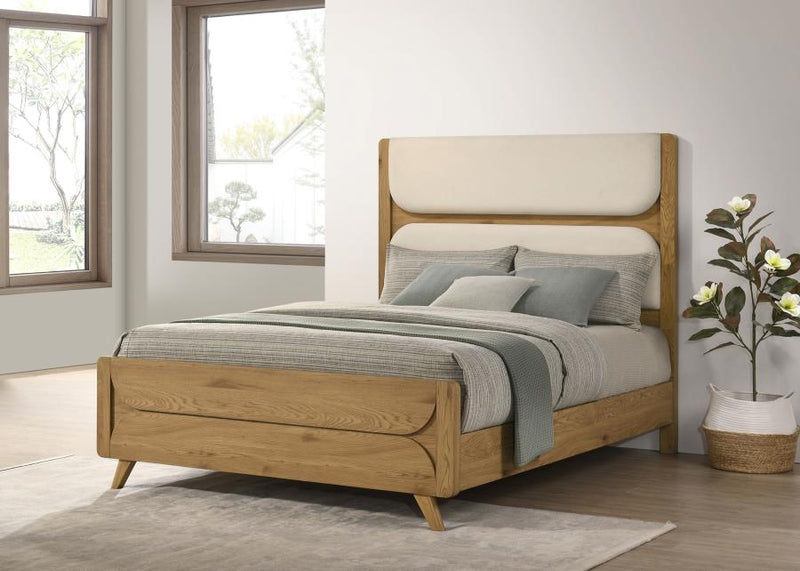 Bennett Mid-Century Fabric Upholstered Panel Bed
