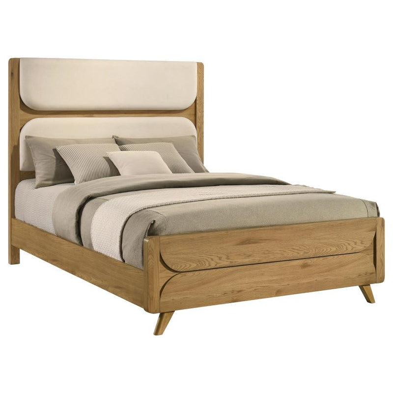 Bennett Mid-Century Fabric Upholstered Panel Bed