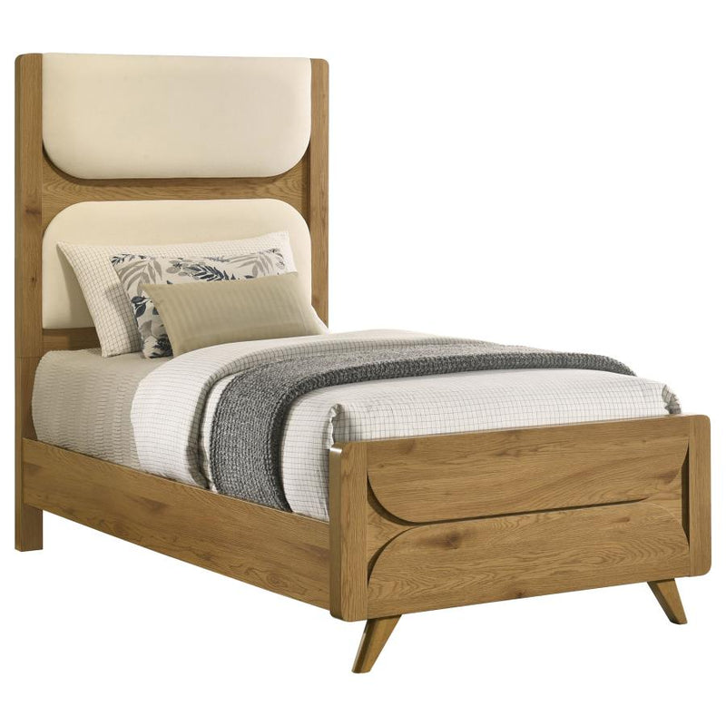 Bennett Mid-Century Fabric Upholstered Panel Bed