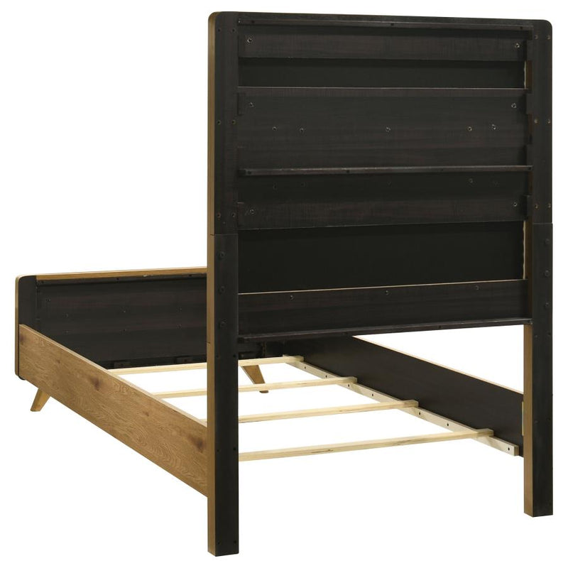 Bennett Mid-Century Fabric Upholstered Panel Bed