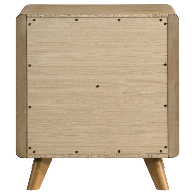 Mesa de noche de dormitorio Bennett con 2 cajones, roble claro
