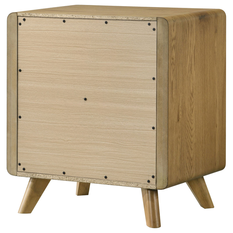 Mesa de noche de dormitorio Bennett con 2 cajones, roble claro