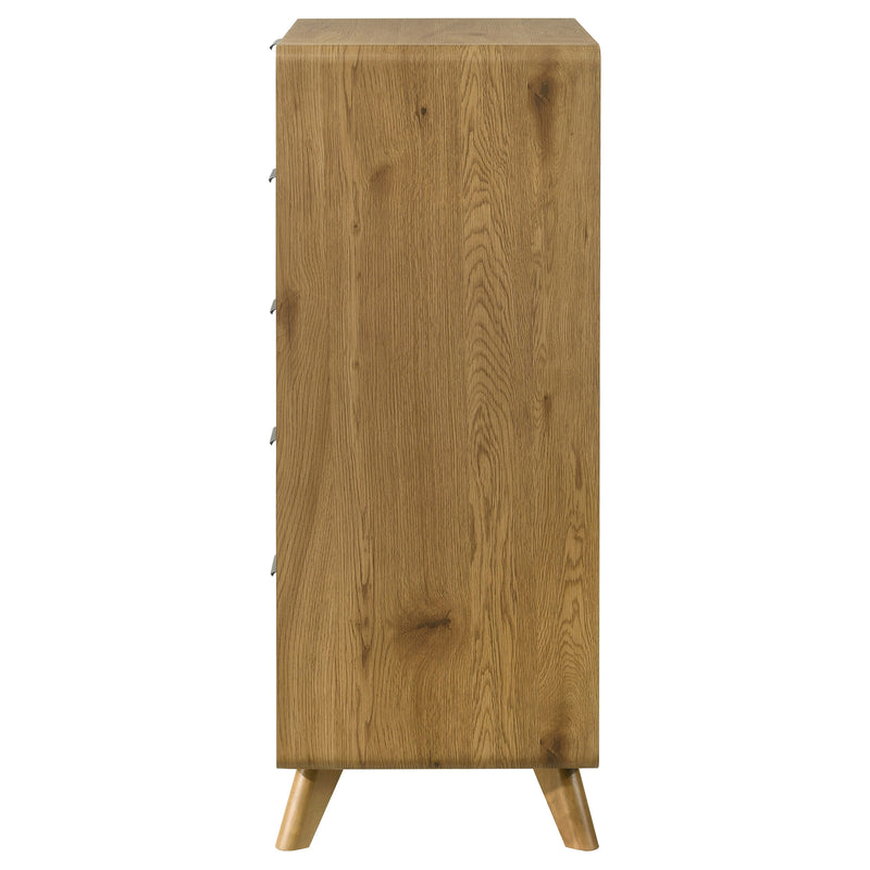 Cómoda de 5 cajones Bennett para dormitorio, roble claro
