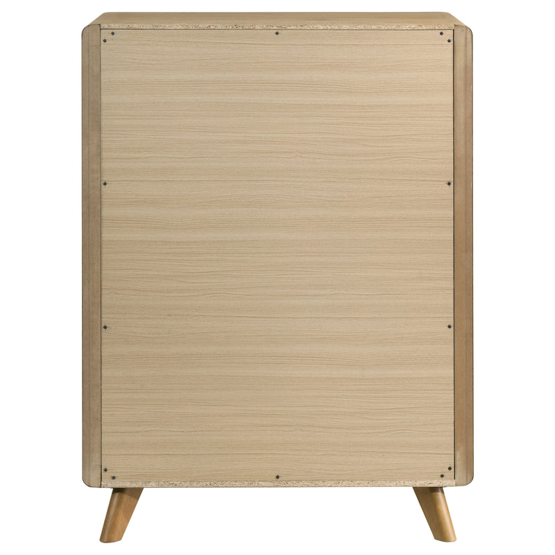 Cómoda de 5 cajones Bennett para dormitorio, roble claro