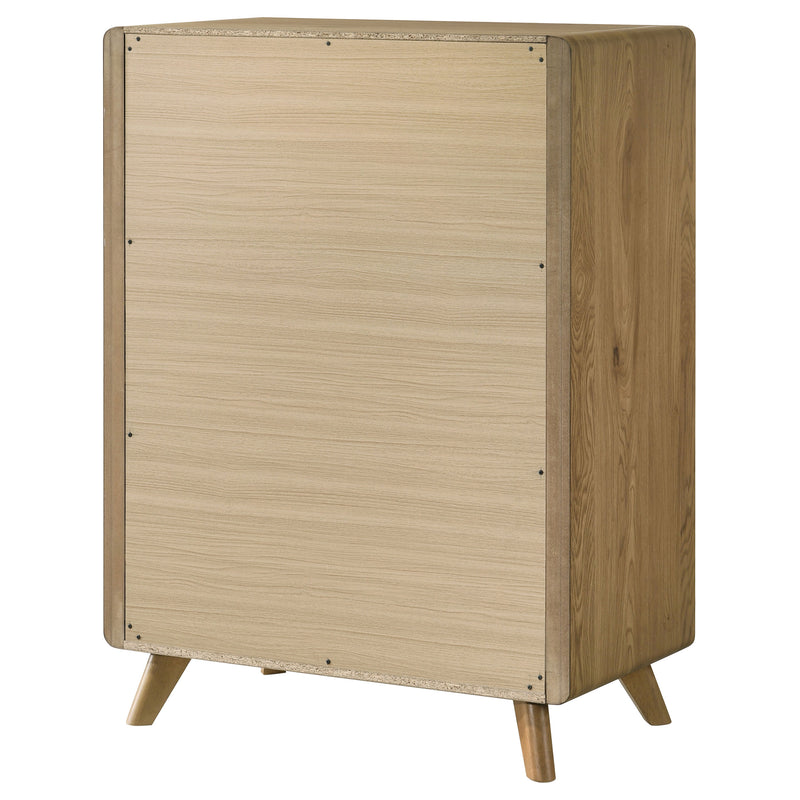 Cómoda de 5 cajones Bennett para dormitorio, roble claro