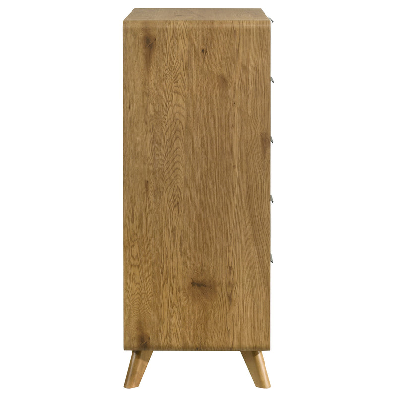 Cómoda de 5 cajones Bennett para dormitorio, roble claro