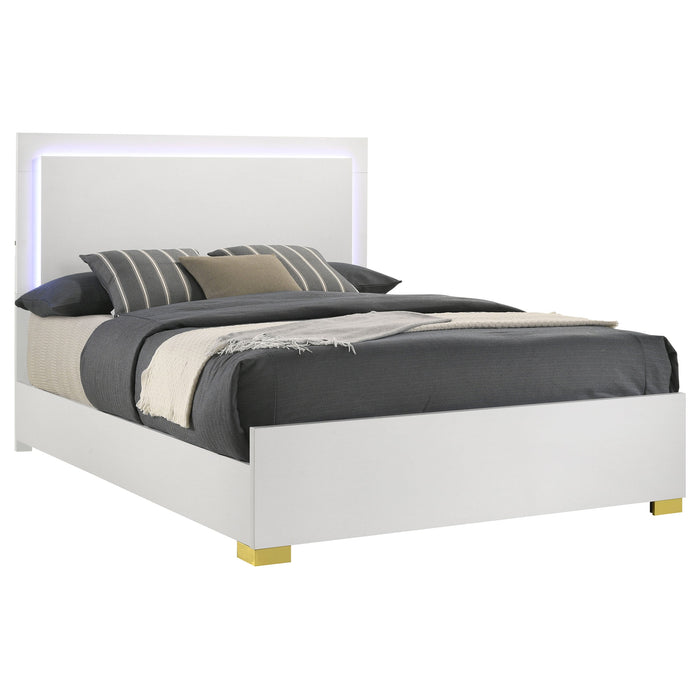 Marceline  Bed with LED Headboard White