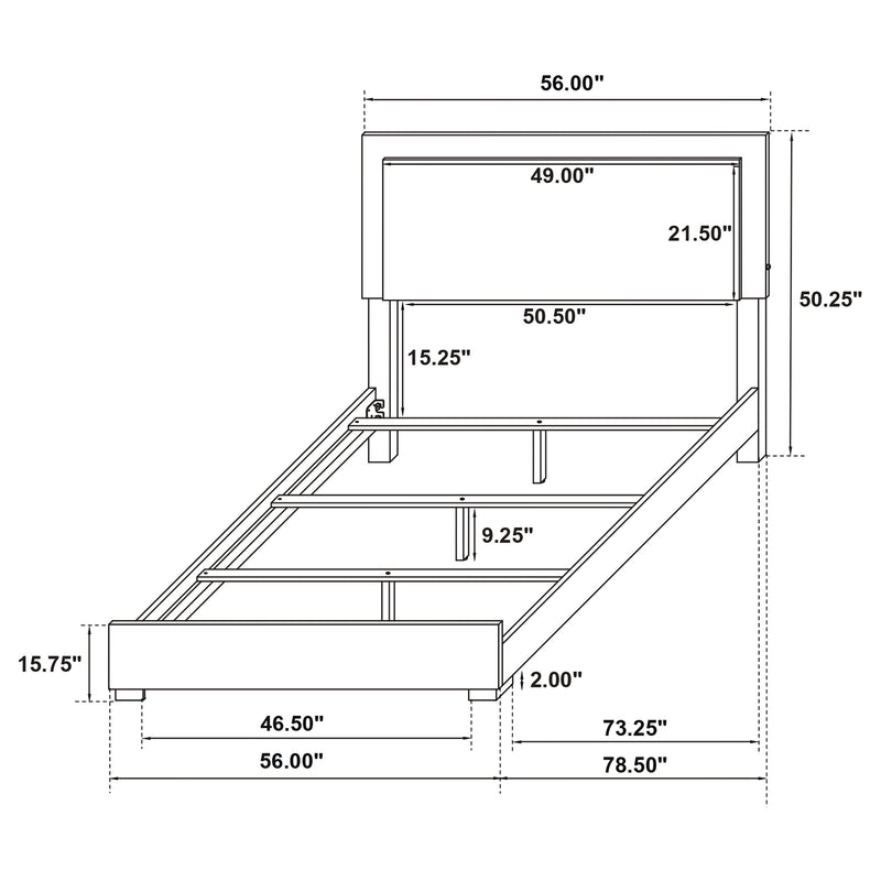 Cama con panel LED Marceline Wood