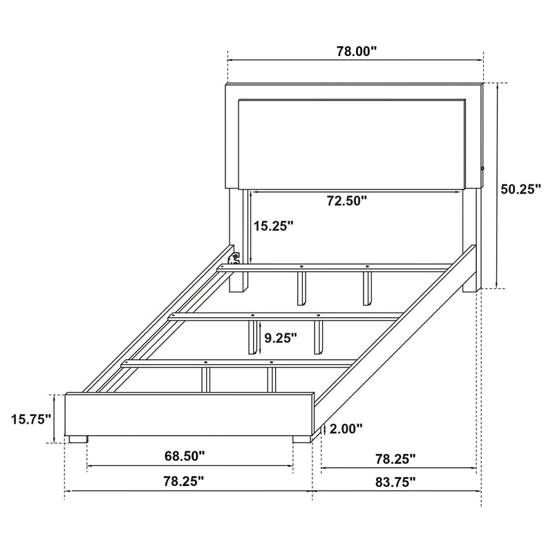 Cama con panel LED Marceline Wood