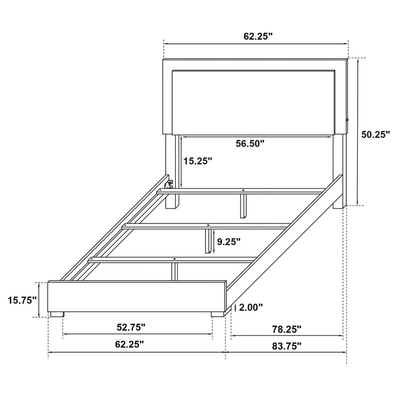 Cama con panel LED Marceline Wood