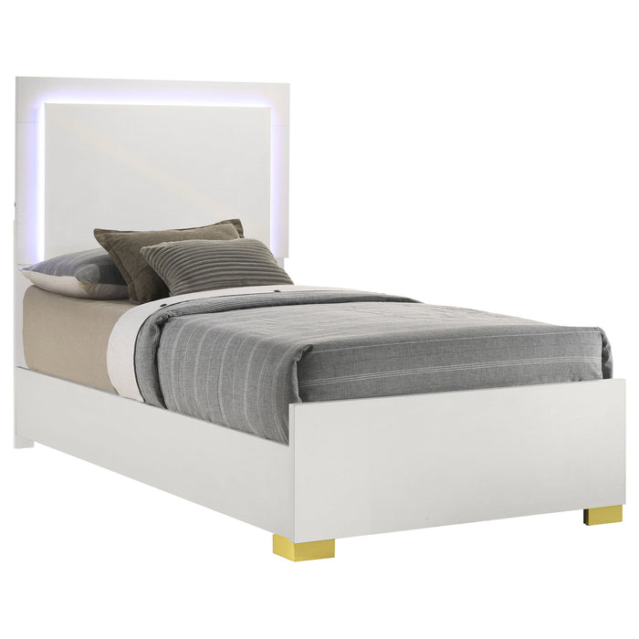 Marceline  Bed with LED Headboard White