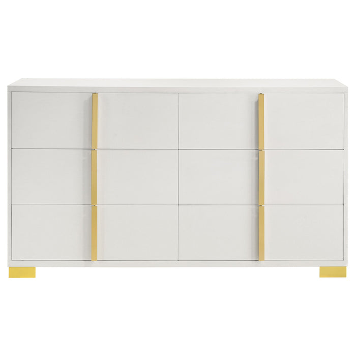 Marceline 6-drawer Dresser with Mirror White