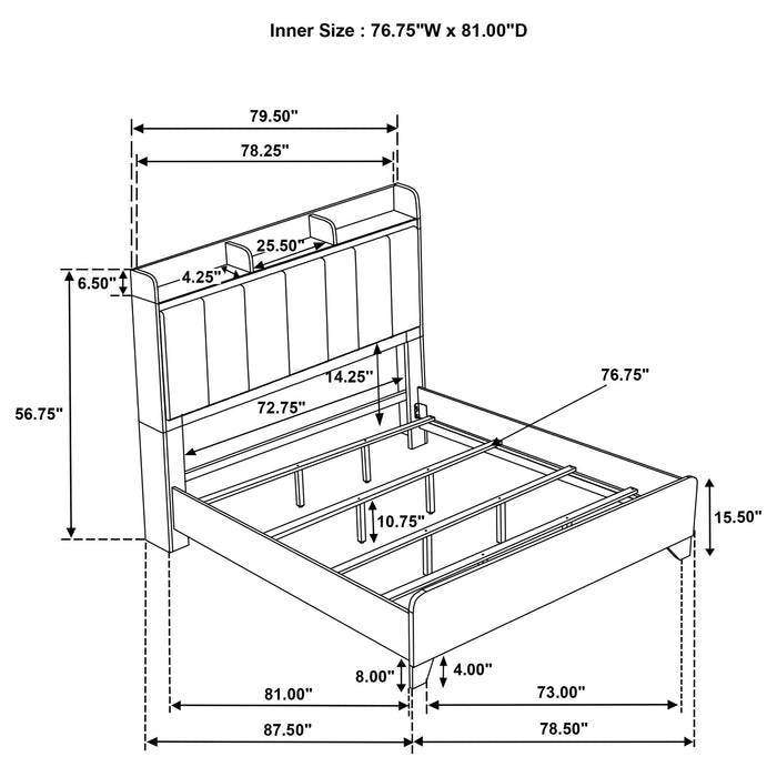 Henderson 57-inch Bookcase Panel Bed Medium Oak
