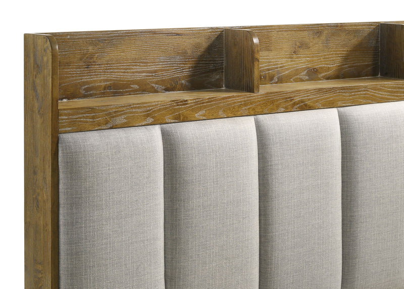 Henderson 57-inch Bookcase Panel Bed Medium Oak