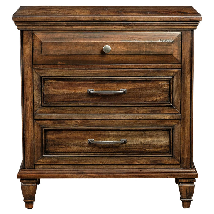 Avenue 3-drawer Nightstand Weathered Burnished Brown