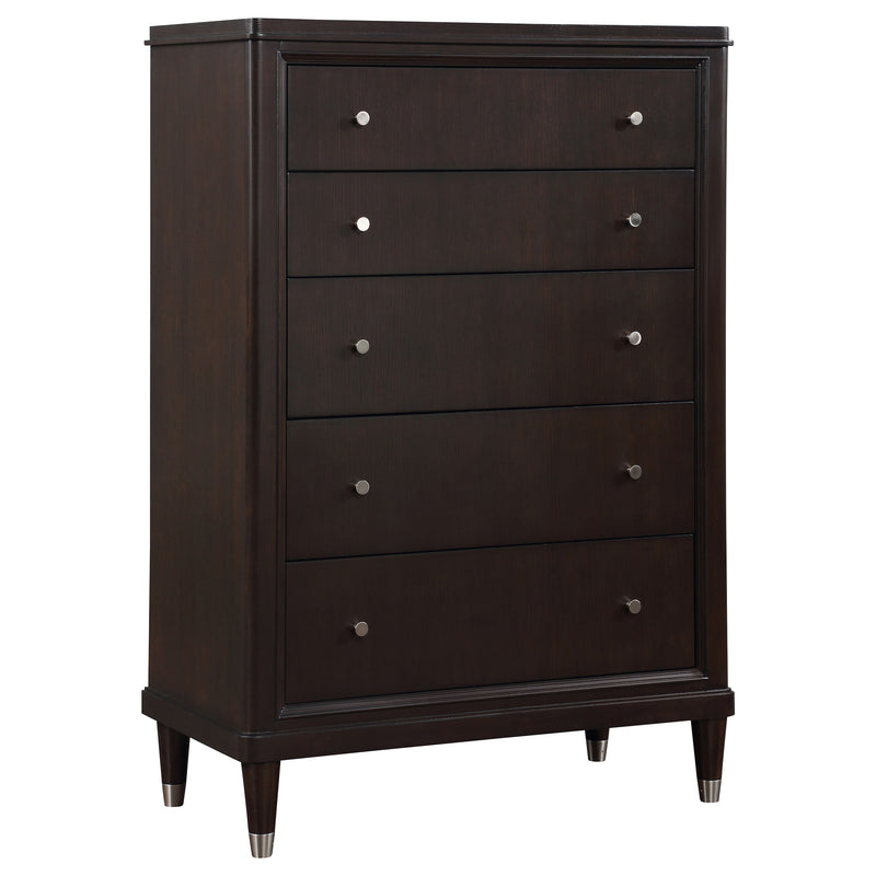 Cómoda de dormitorio de 5 cajones Emberlyn, marrón