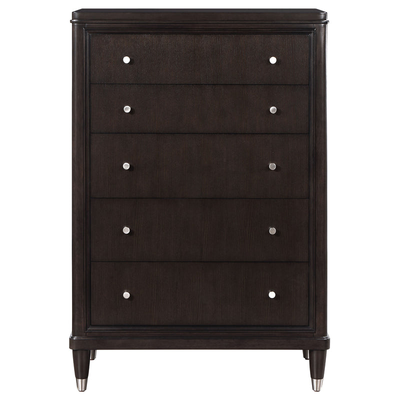 Cómoda de dormitorio de 5 cajones Emberlyn, marrón