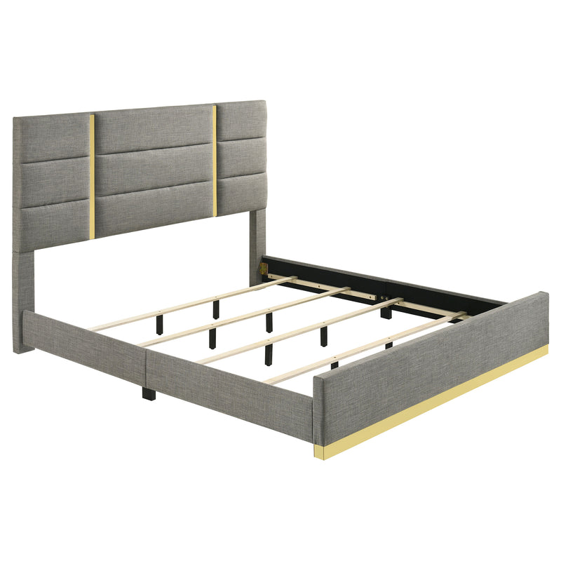 Ines Bedroom Set Grey and White High Gloss