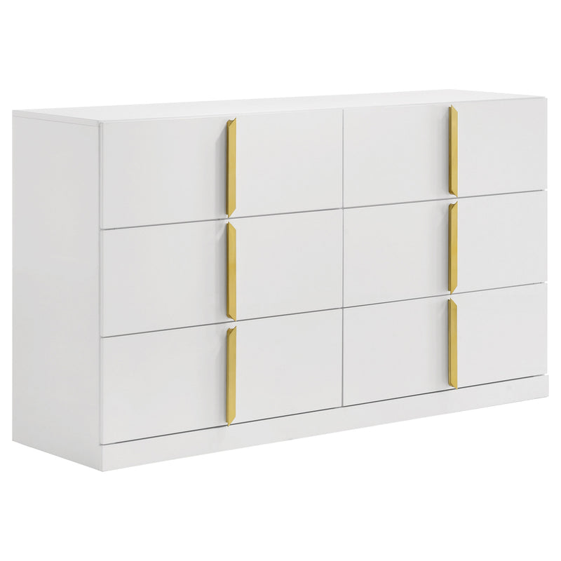 Ines Bedroom Set Grey and White High Gloss
