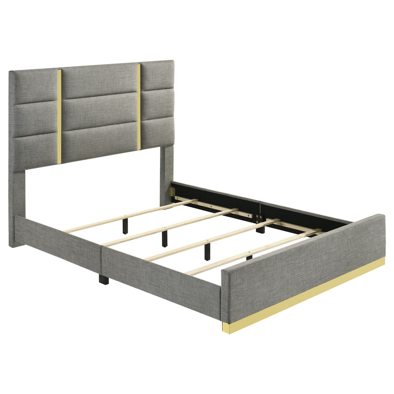 Ines Bedroom Set Grey and White High Gloss