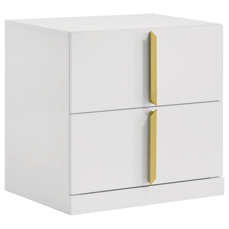 Ines Bedroom Set Grey and White High Gloss