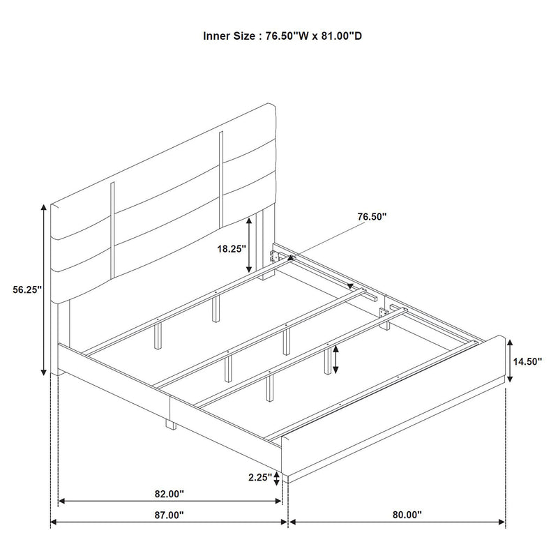 Ines 52-inch Fabric Upholstered Panel Bed