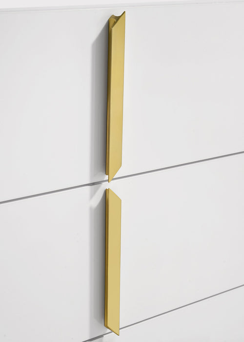 Ines 6-drawer Bedroom Dresser Cabinet White High Gloss