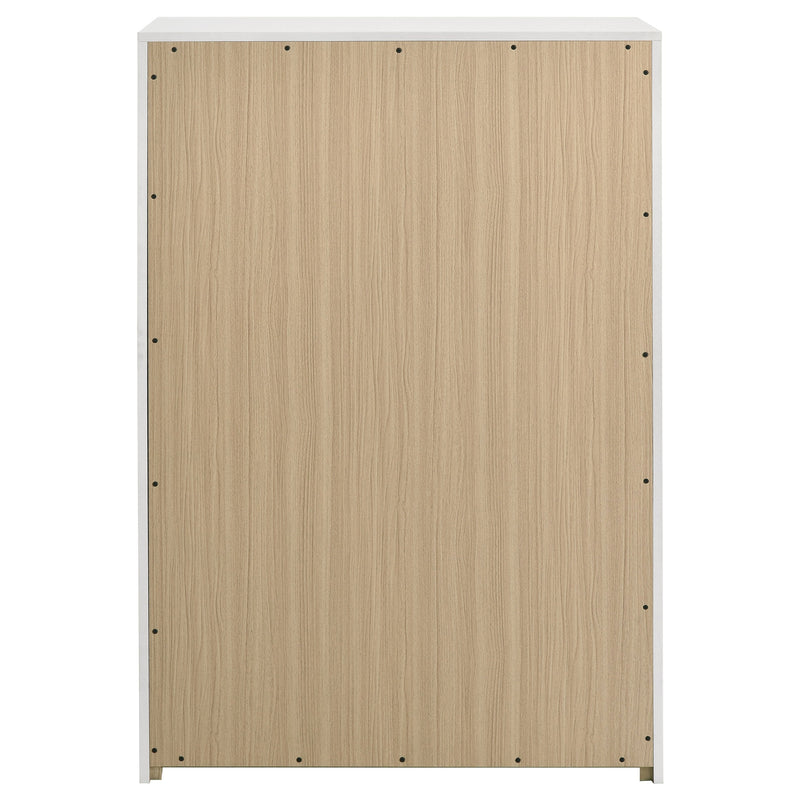 Ines 5-drawer Bedroom Chest of Drawers White High Gloss