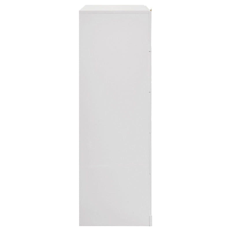 Ines 5-drawer Bedroom Chest of Drawers White High Gloss