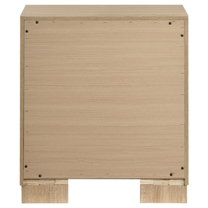 Arielle 2-drawer Bedroom Nightstand with Casters Light Oak