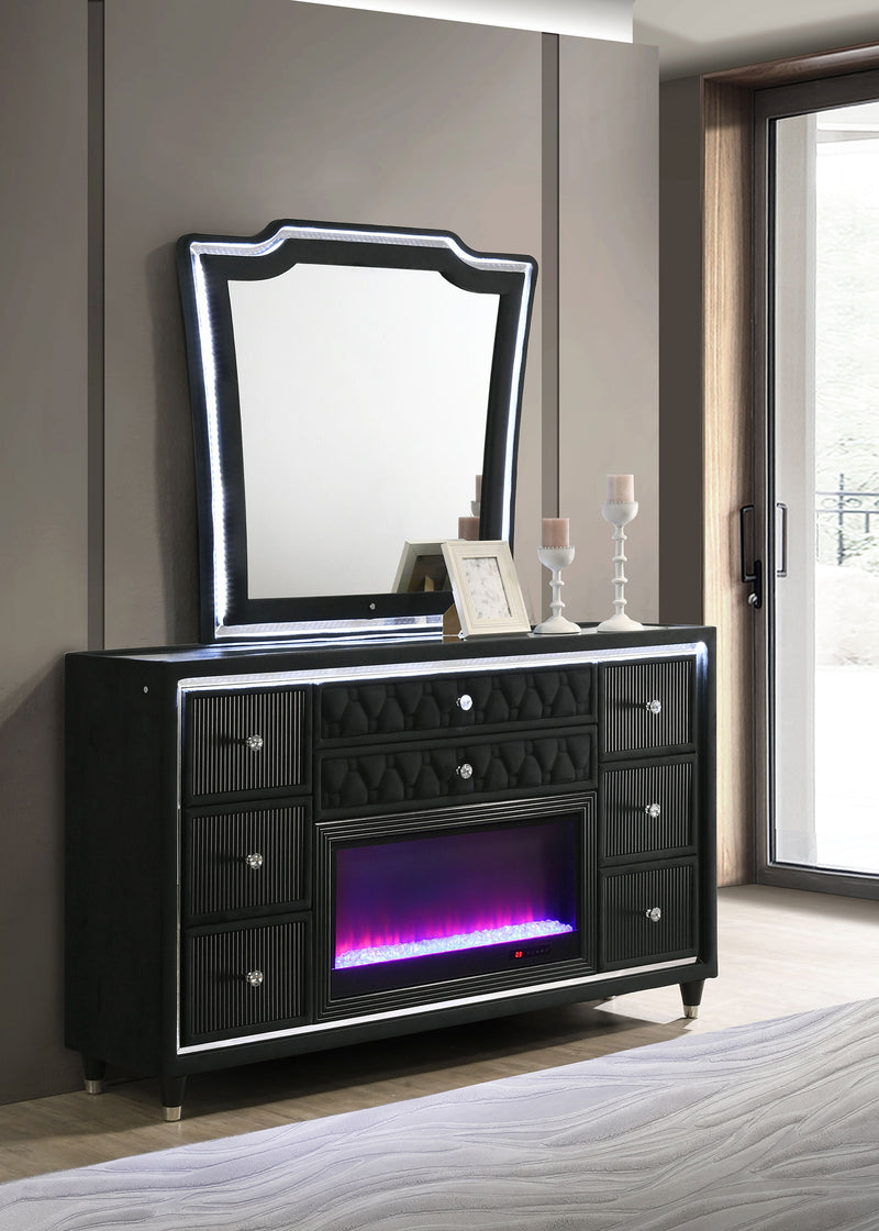 Lorient 8-drawer LED Dresser Black