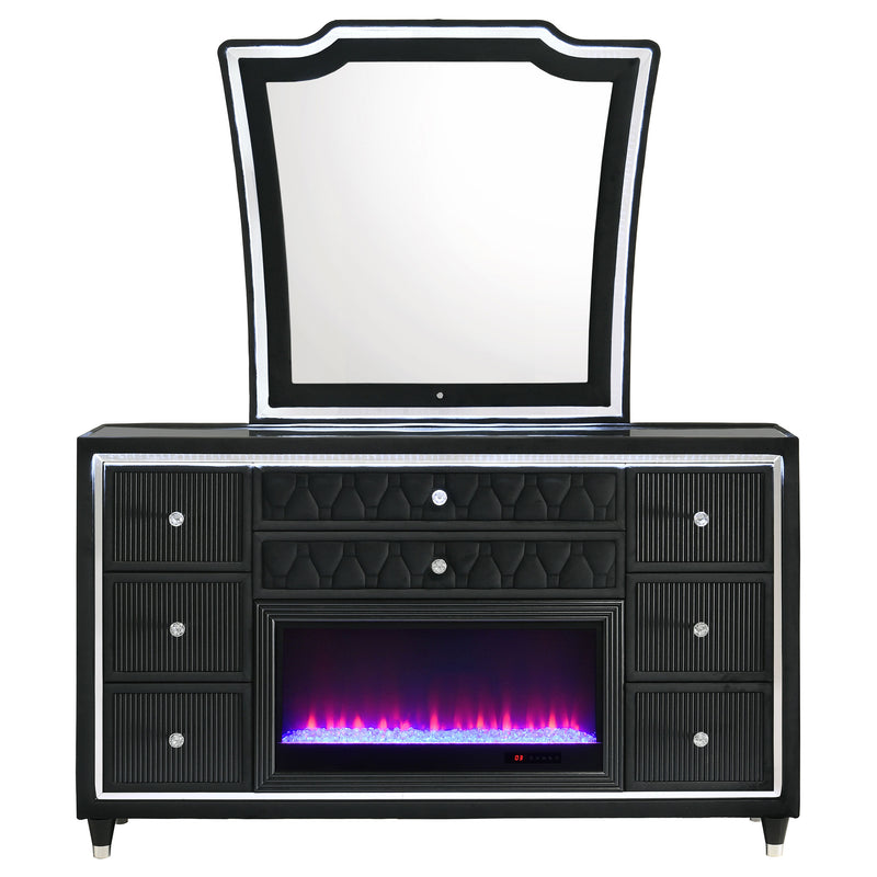 Lorient 8-drawer LED Dresser Black