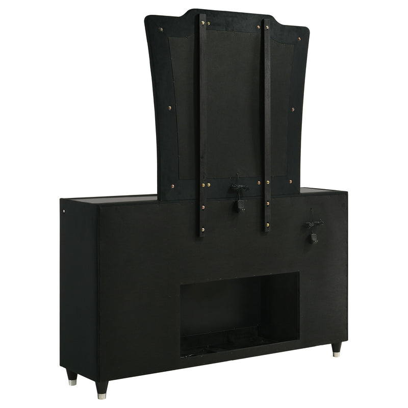 Lorient 8-drawer LED Dresser Black