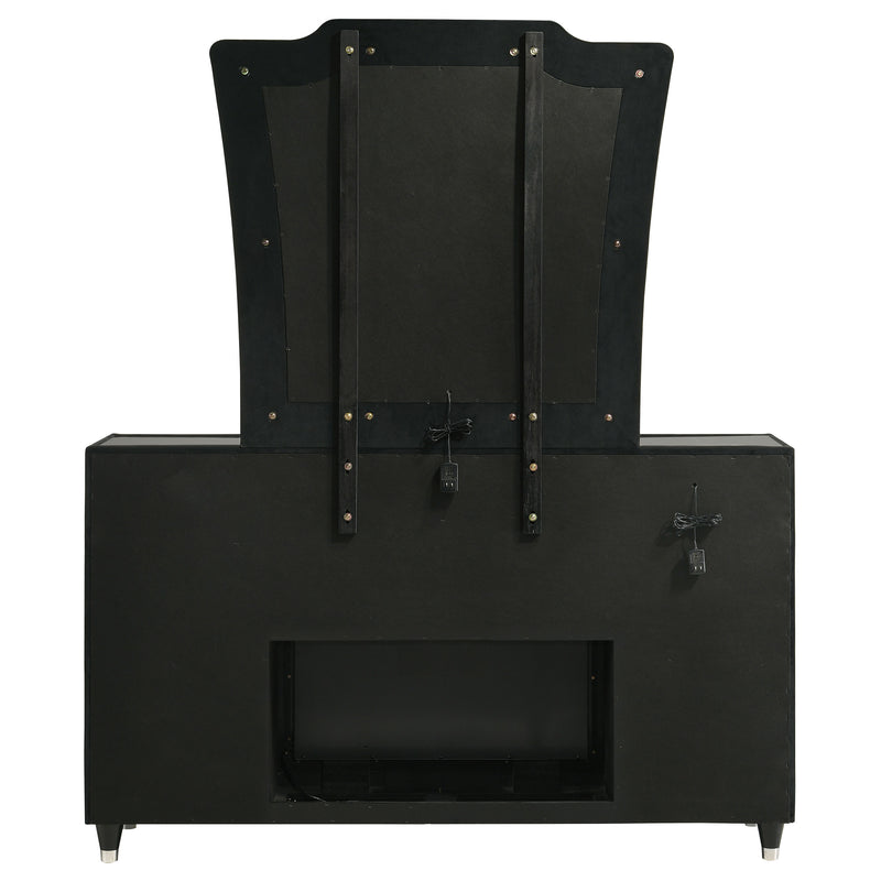 Lorient 8-drawer LED Dresser Black