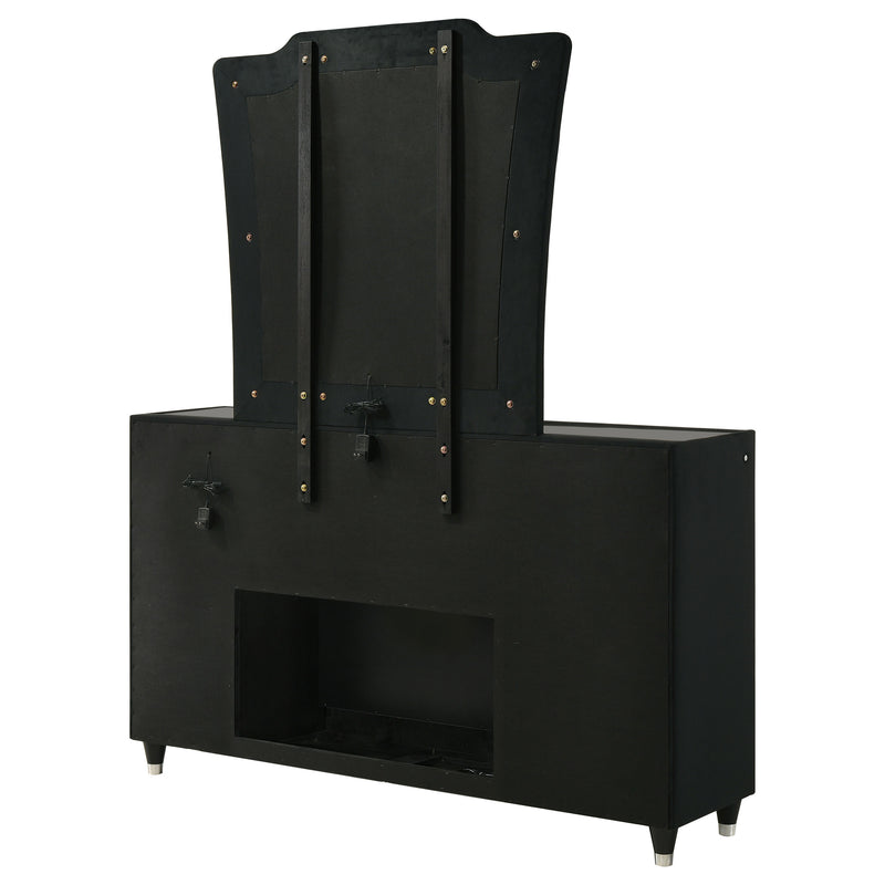 Lorient 8-drawer LED Dresser Black