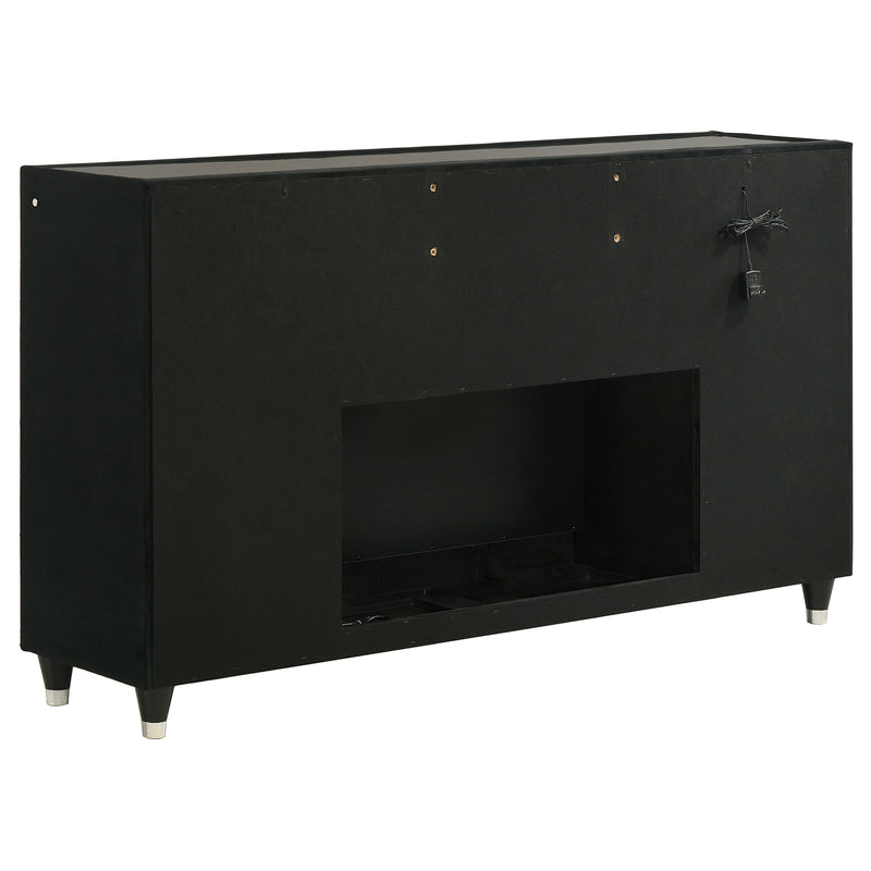 Lorient 8-drawer LED Dresser Black