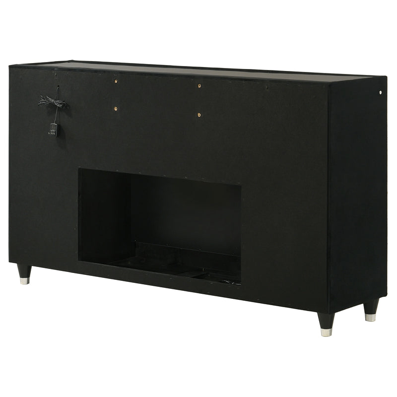 Lorient 8-drawer LED Dresser Black
