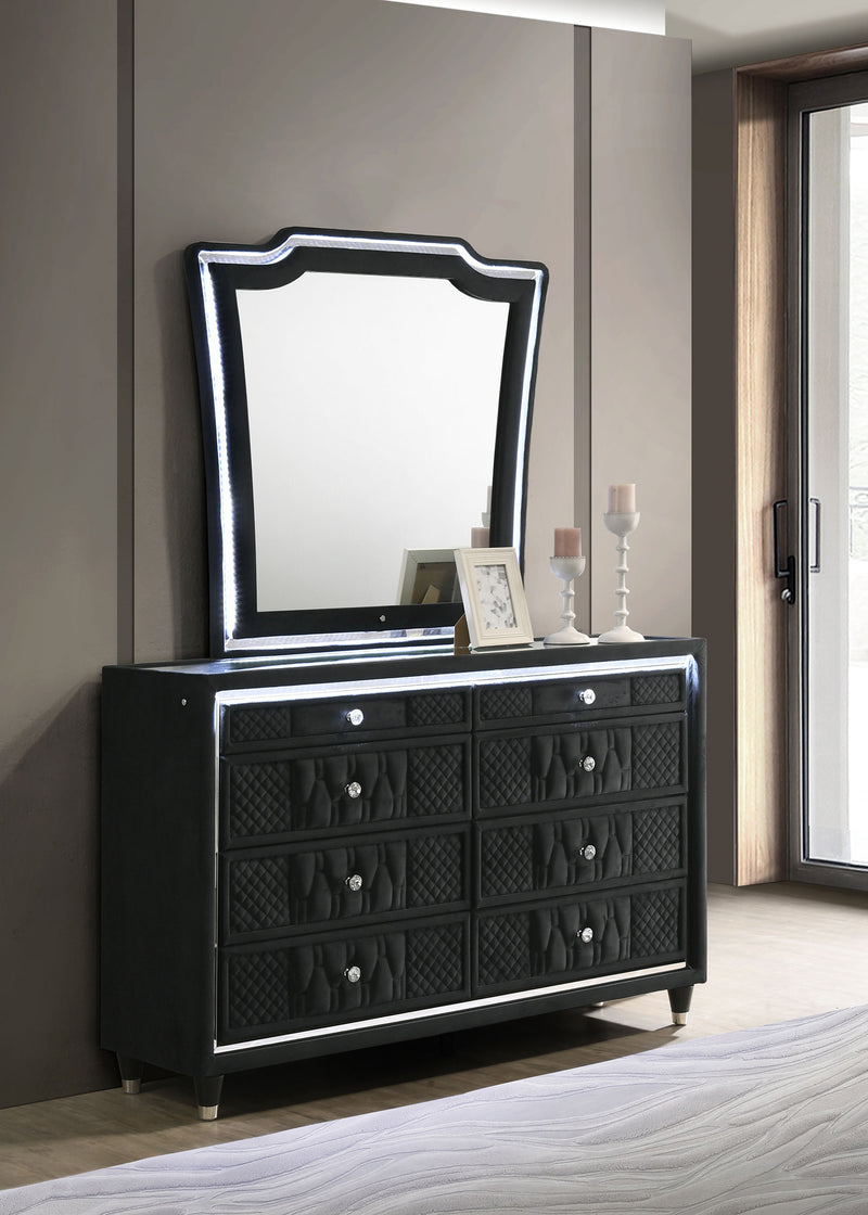 Lorient 8-drawer LED Dresser Black