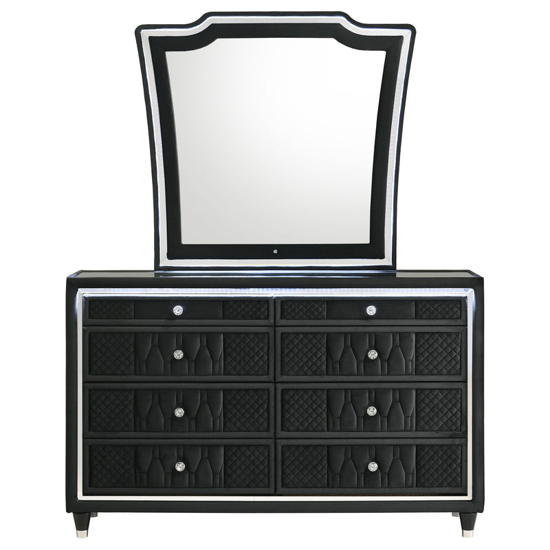 Lorient 8-drawer LED Dresser Black